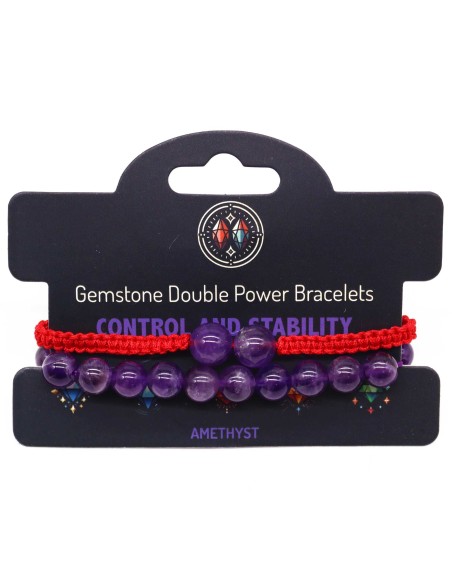 Bracelet double énergie en améthyste