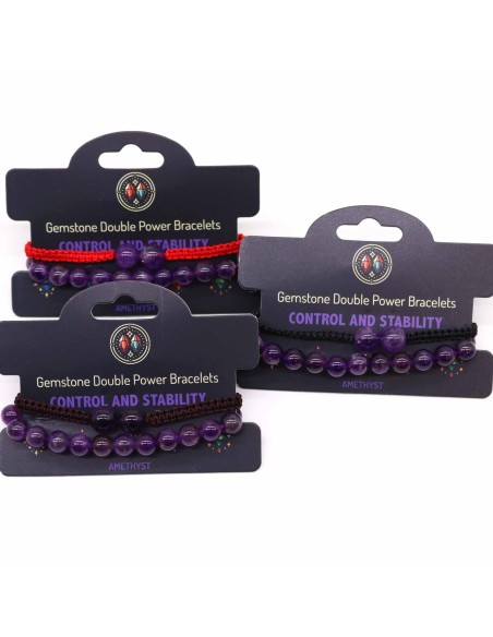 Bracelet double énergie en améthyste