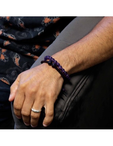 Bracelet double énergie en améthyste