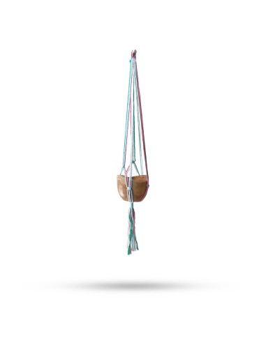 Macetero macramé classique - Tons pastels (taille terrasse moyenne)