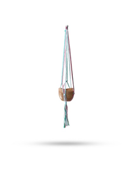 Macetero macramé classique - Tons pastels (taille terrasse moyenne)