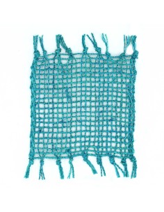 Set 4 dessous de verre à franges - Turquoise 15×11 cm