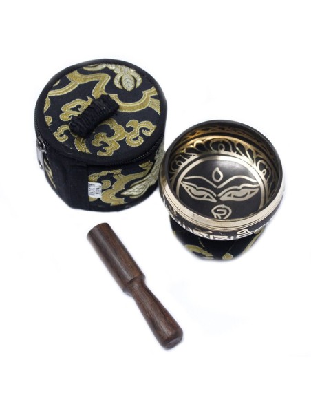 Mini bol tibétain – Coffret cadeau noir zen