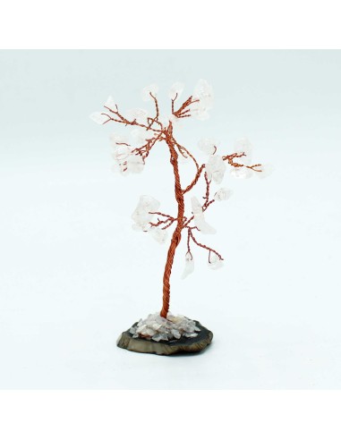 Arbre de pierres en cristal de roche – Base agate noire