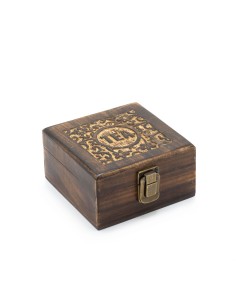 Boîte à thé sculptée – 4 compartiments