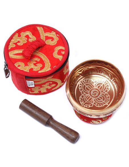 Mini bol tibétain – Coffret cadeau rouge zen