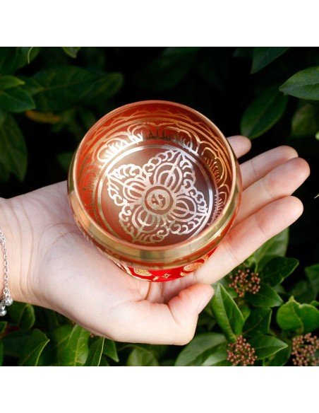 Mini bol tibétain – Coffret cadeau rouge zen