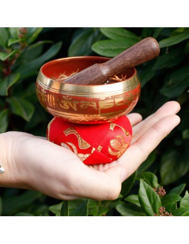 Mini bol tibétain – Coffret cadeau rouge zen