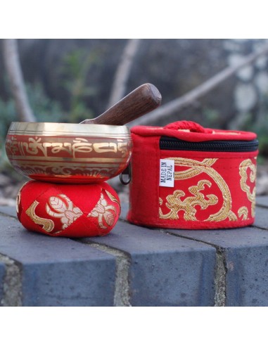 Mini bol tibétain – Coffret cadeau rouge zen