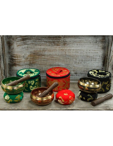 Mini bol tibétain – Coffret cadeau rouge zen