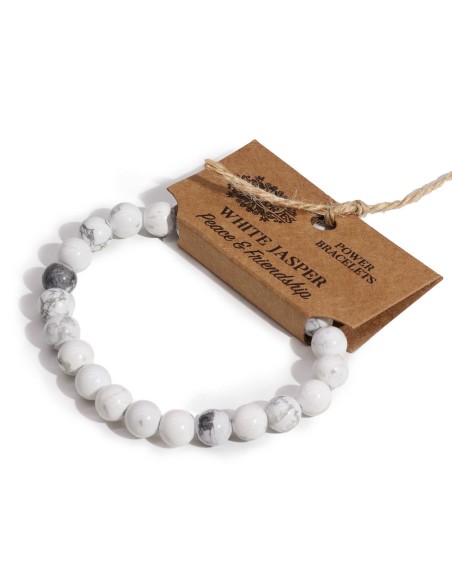 Bracelet énergétique en jaspe blanc – Pureté
