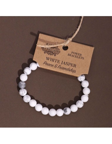 Bracelet énergétique en jaspe blanc – Pureté