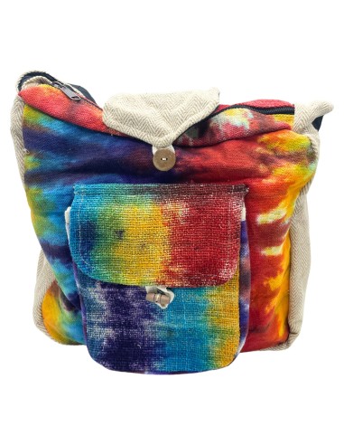 Sac d’étude en chanvre tie?dye – Poche frontale