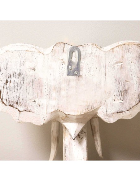 Tête d’éléphant décorative or & blanc – Force et sagesse