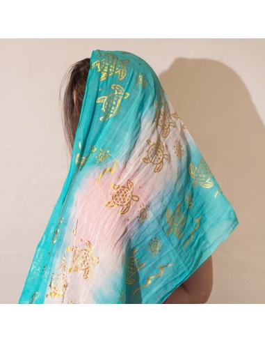Foulard d’été Nomad Sari – Tortues turquoise
