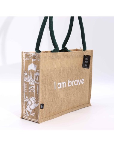 Grand sac en jute Hop Hare – «?Je suis courageuse?»