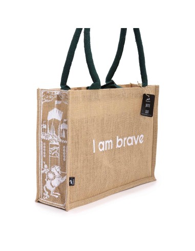 Grand sac en jute Hop Hare – «?Je suis courageuse?»