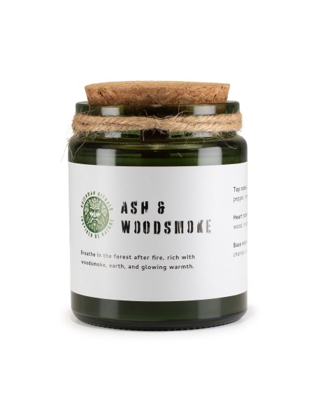 Greenman – Bougie soja Woodwick « Cendre & fumée de bois »