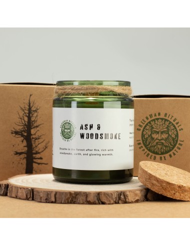 Greenman – Bougie soja Woodwick « Cendre & fumée de bois »