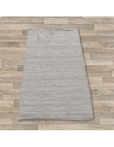 Tapis indien artisanal en coton tissé – Harmonie naturelle grise