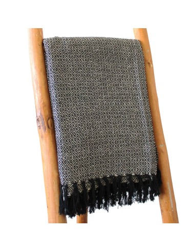 Plaid bohème artisanal – Confort zen charbon