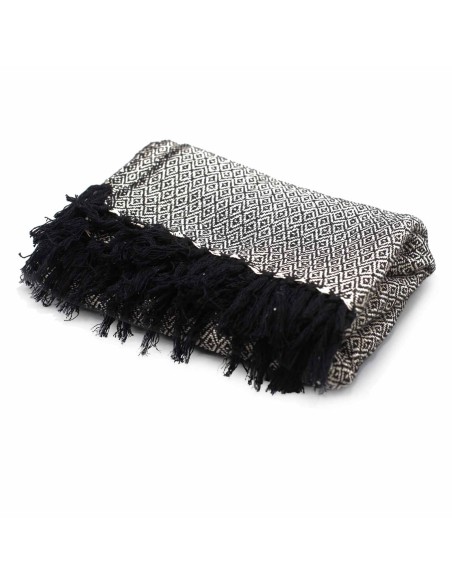 Plaid bohème artisanal – Confort zen charbon