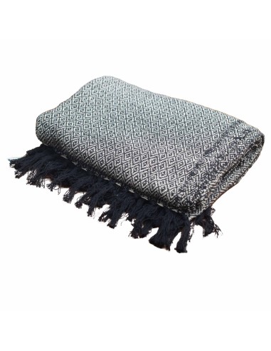 Plaid bohème artisanal – Confort zen charbon