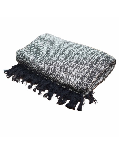 Plaid bohème artisanal – Confort zen charbon
