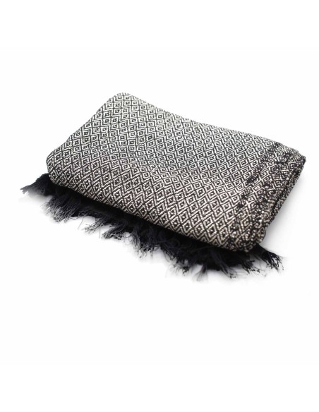 Plaid bohème artisanal – Confort zen charbon