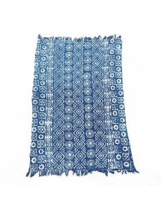 Plaid indigo artisanal à rayures – Tradition Desi