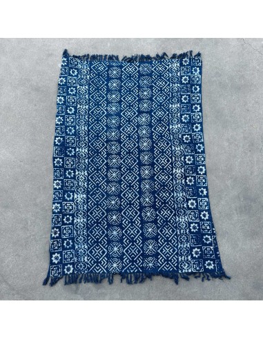 Plaid indigo artisanal à rayures – Tradition Desi