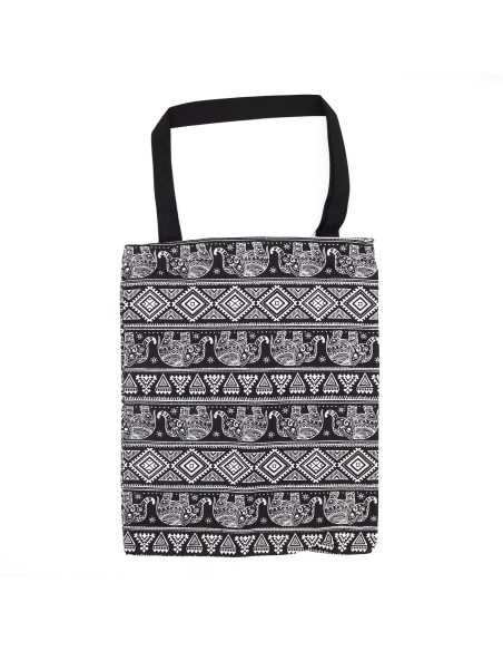 Sac cabas classique zippé – Motif éléphants
