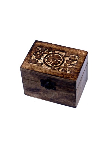 Boîte d’aromathérapie en bois – Motif floral