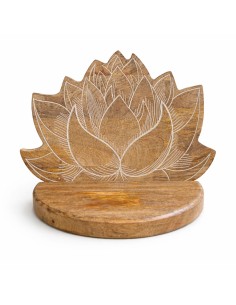 Étagère murale Lotus blanche patinée – Autel déco zen