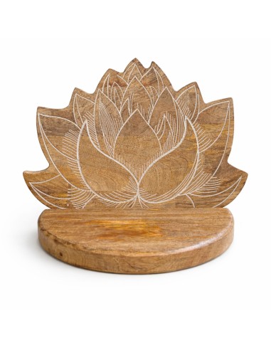 Étagère murale Lotus blanche patinée – Autel déco zen