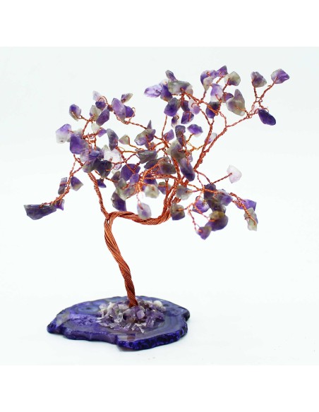Grand arbre de pierres – Améthyste sur agate