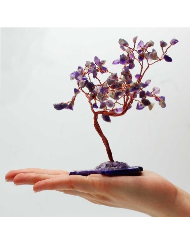 Grand arbre de pierres – Améthyste sur agate