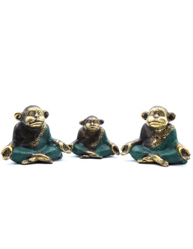 Trio de singes yoga décoratifs – Esprit zen