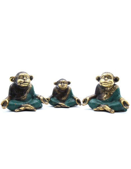 Trio de singes yoga décoratifs – Esprit zen