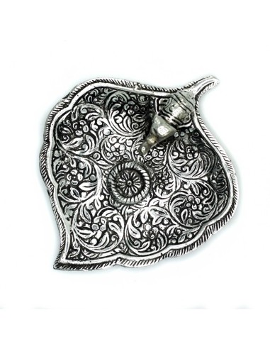 Porte?encens Feuille d’éléphant – Aluminium poli