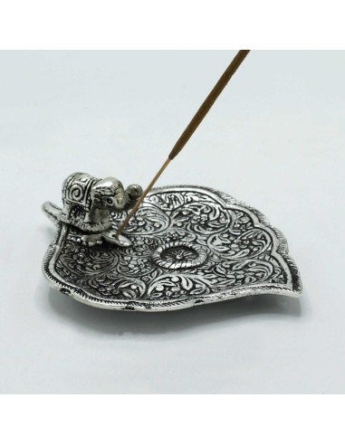 Porte?encens Feuille d’éléphant – Aluminium poli