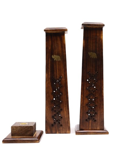 Lot de 2 brûleurs d’encens coniques – Bois de manguier