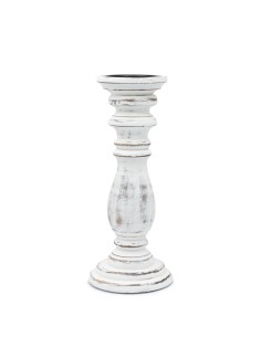 Chandelier classique en bois – Blanc (format moyen)