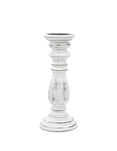 Chandelier classique en bois – Blanc (format moyen)