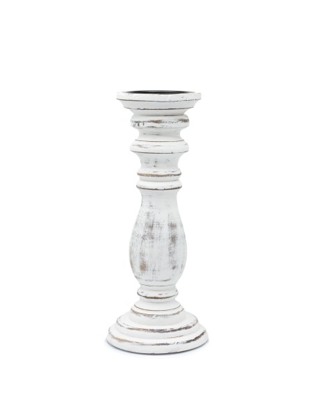 Chandelier classique en bois – Blanc (format moyen)