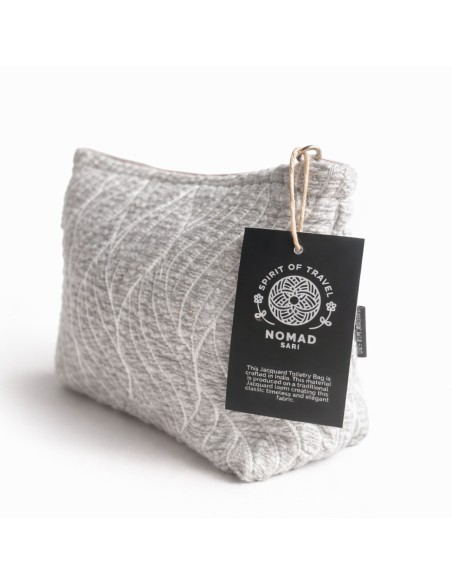 Trousse Nomad Sari jacquard indien – Trame lunaire
