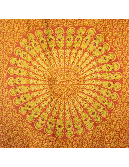 Pareo mandala – Orange & vert citron