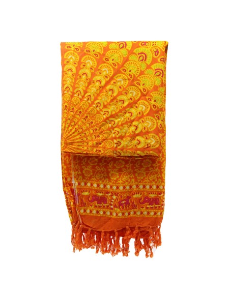 Pareo mandala – Orange & vert citron