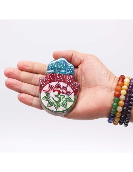 Porte?encens Hamsa en stéatite – OM