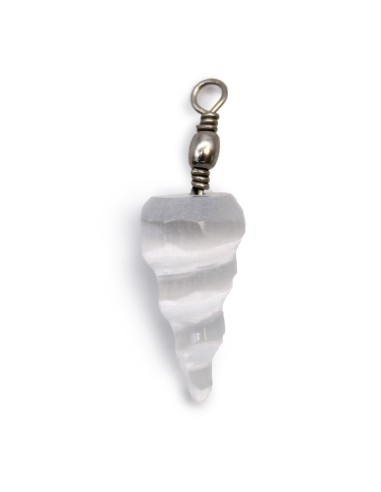 Pendentif spirale en sélénite – Pureté mentale